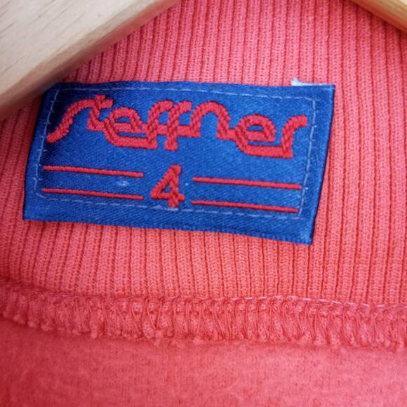 STEFFNER~Coral Embroidered Quarter Zip Fleece Sweatshirt XL Skitrip Vacation - Picture 4 of 5